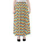Geometric Native American Pattern Print Chiffon Maxi Skirt
