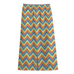 Geometric Native American Pattern Print Cotton Front Slit Maxi Skirt
