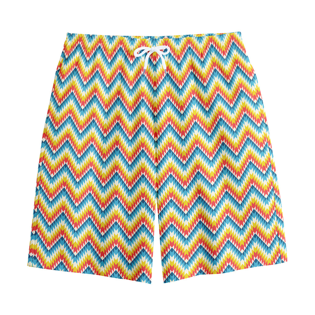 Geometric Native American Pattern Print Cotton Shorts