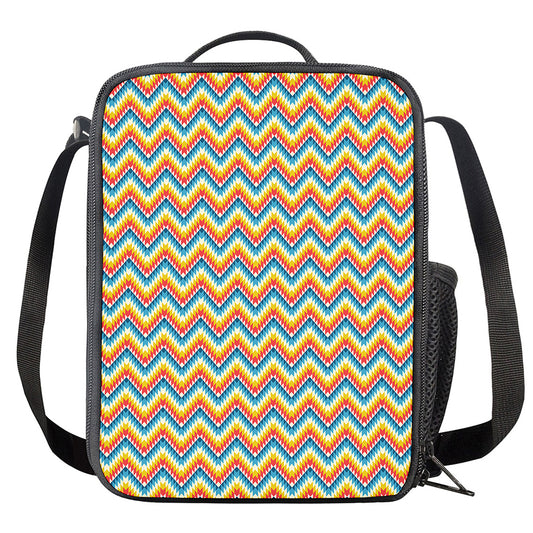 Geometric Native American Pattern Print Crossbody Lunch Bag