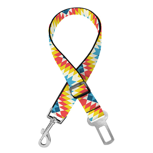 Geometric Native American Pattern Print Dog Seat Belt