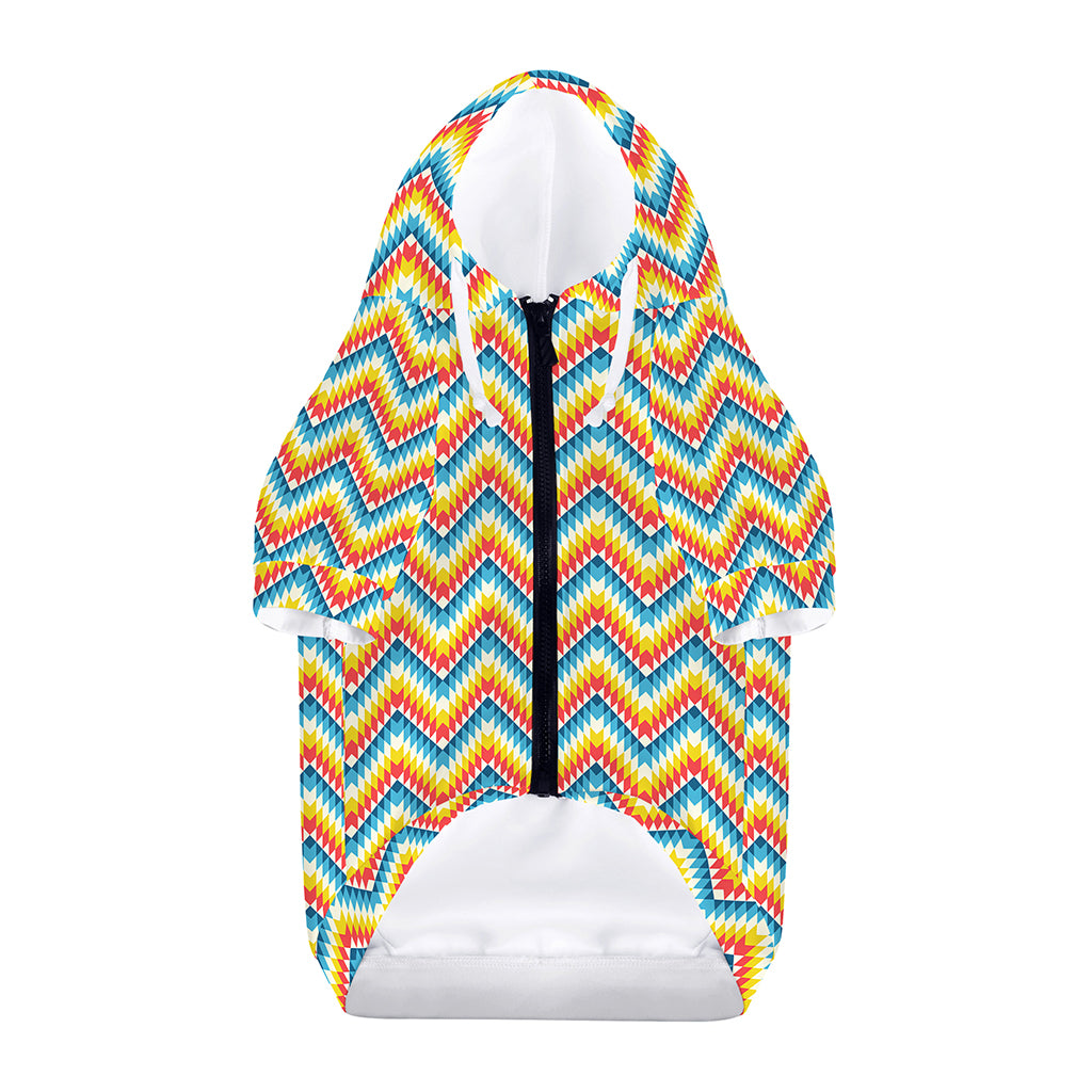 Geometric Native American Pattern Print Dog Zip Up Hoodie