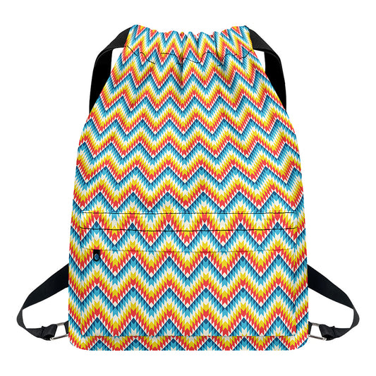 Geometric Native American Pattern Print Drawstring Backpack