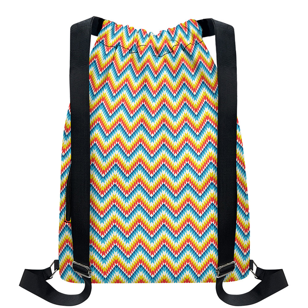 Geometric Native American Pattern Print Drawstring Backpack