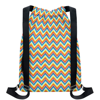 Geometric Native American Pattern Print Drawstring Backpack
