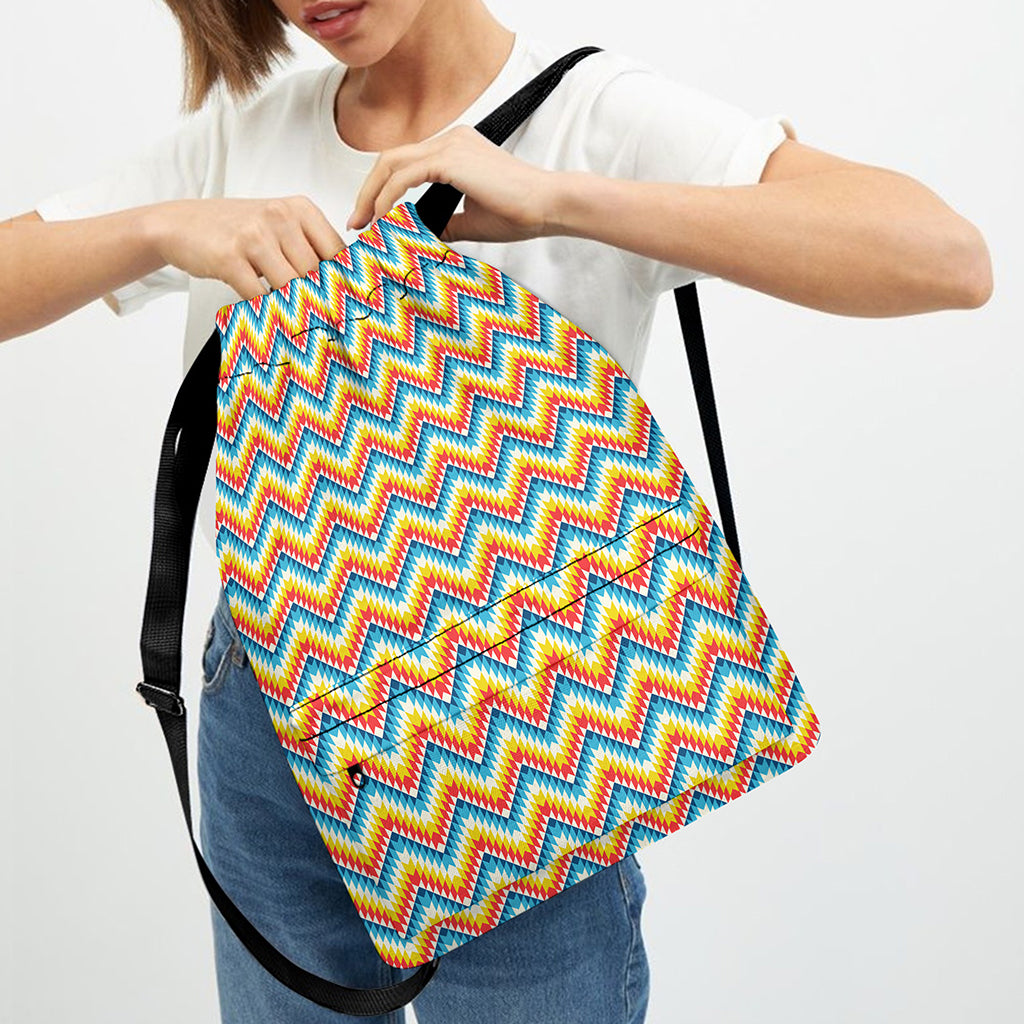 Geometric Native American Pattern Print Drawstring Backpack