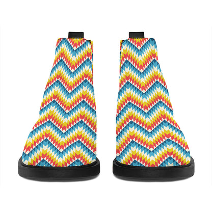 Geometric Native American Pattern Print Flat Ankle Boots
