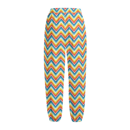 Geometric Native American Pattern Print Fleece Lined Knit Pants