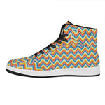Geometric Native American Pattern Print High Top Leather Sneakers