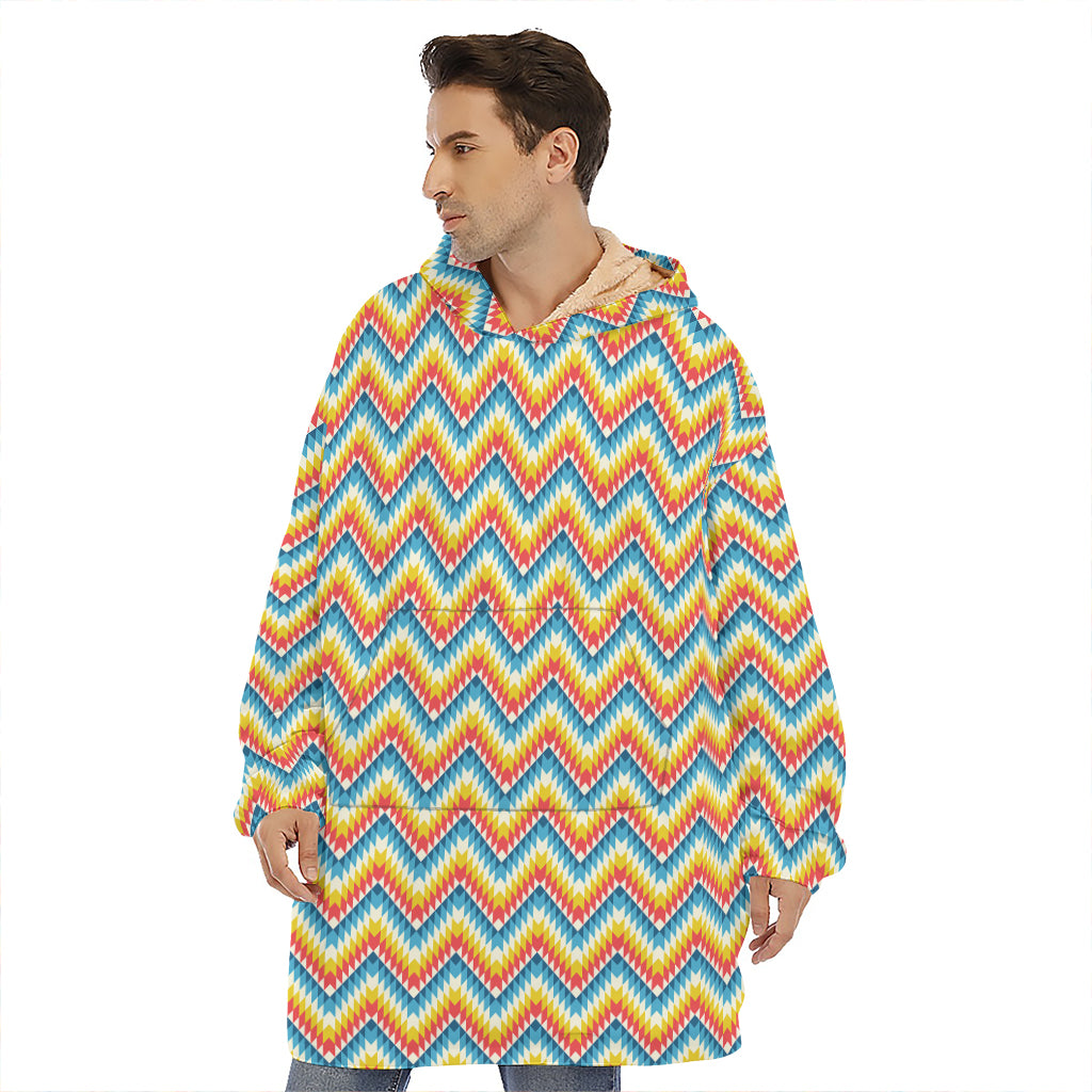 Geometric Native American Pattern Print Hoodie Blanket