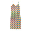 Geometric Native American Pattern Print Jersey Midi Cami Dress