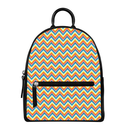 Geometric Native American Pattern Print Leather Backpack