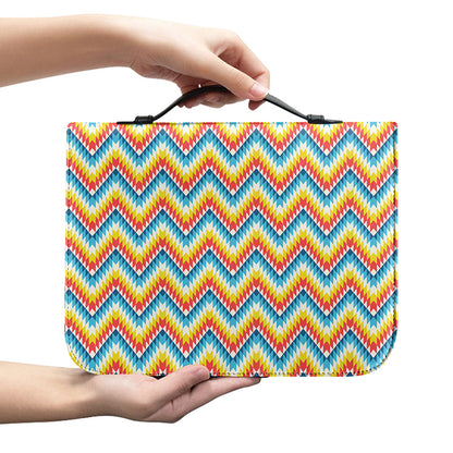 Geometric Native American Pattern Print Leather Bible Cover
