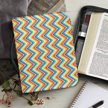 Geometric Native American Pattern Print Leather Bible Cover