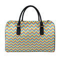 Geometric Native American Pattern Print Leather Duffel Bag