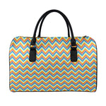 Geometric Native American Pattern Print Leather Duffle Bag