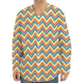 Geometric Native American Pattern Print Long Sleeve Baseball Jersey