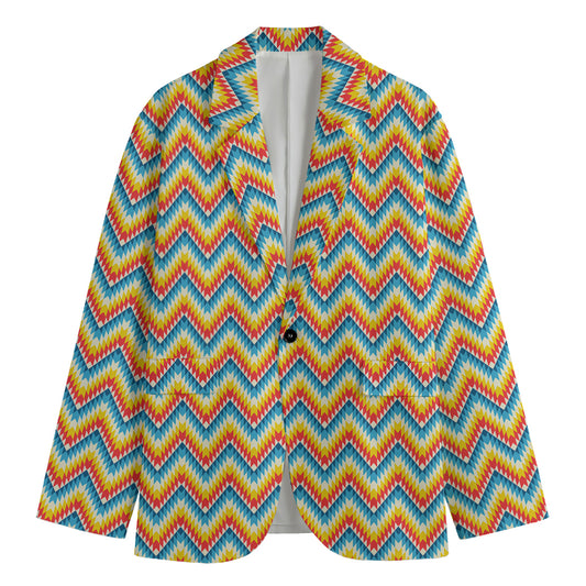 Geometric Native American Pattern Print Men's Blazer