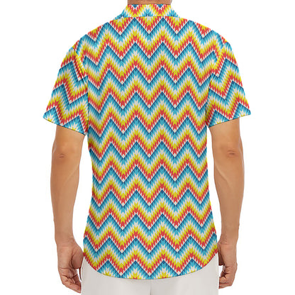 Geometric Native American Pattern Print Men's Deep V-Neck Shirt