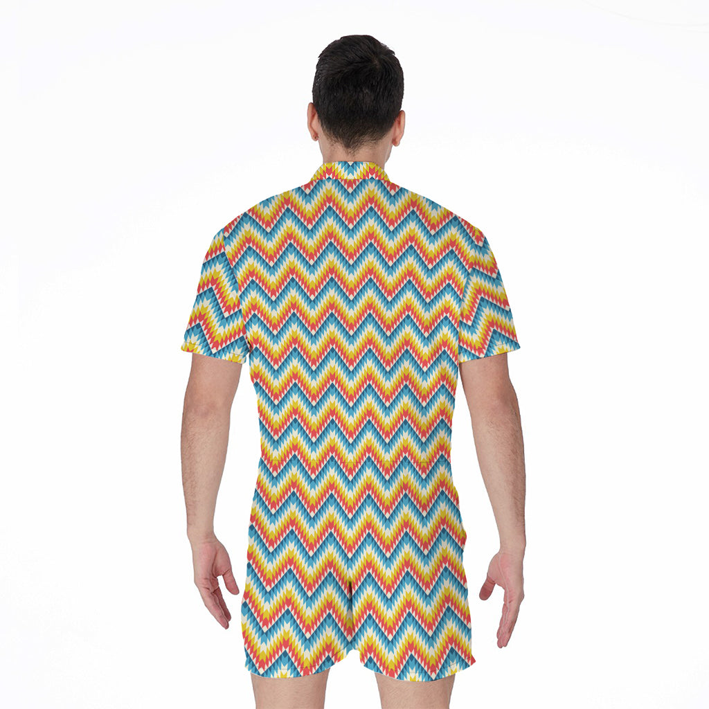 Geometric Native American Pattern Print Men's Rompers