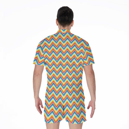 Geometric Native American Pattern Print Men's Rompers