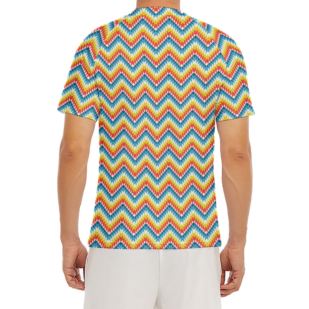 Geometric Native American Pattern Print Men's Short Sleeve Rash Guard