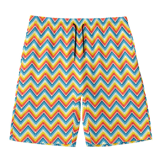 Geometric Native American Pattern Print Men's Swim Trunks