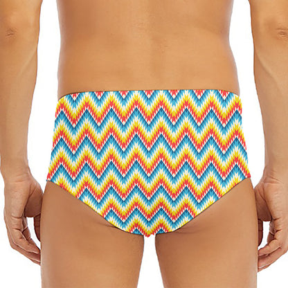 Geometric Native American Pattern Print Men's Triangle Swim Briefs