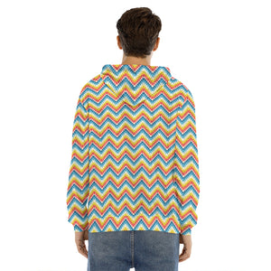 Geometric Native American Pattern Print Men's Velvet Pullover Hoodie