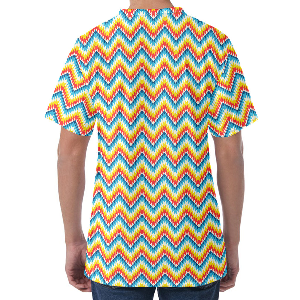Geometric Native American Pattern Print Men's Velvet T-Shirt
