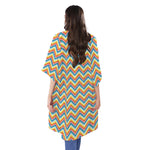 Geometric Native American Pattern Print Open Front Beach Cover Up