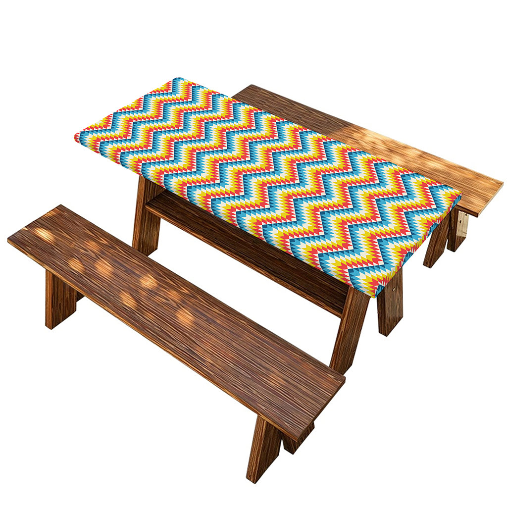 Geometric Native American Pattern Print Picnic Table Cover