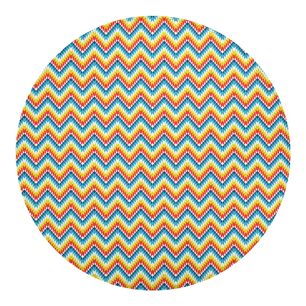 Geometric Native American Pattern Print Round Blanket