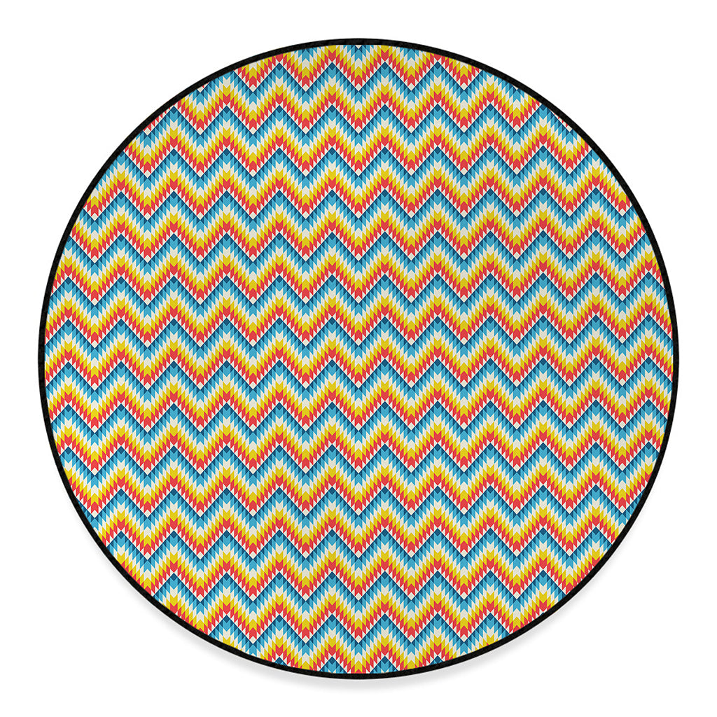 Geometric Native American Pattern Print Round Floor Mat