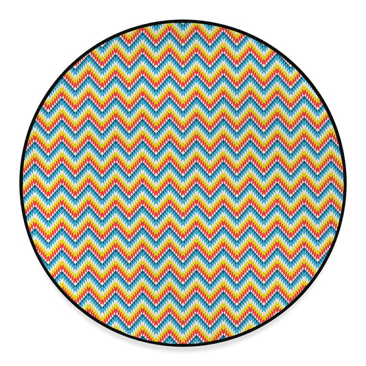 Geometric Native American Pattern Print Round Floor Mat