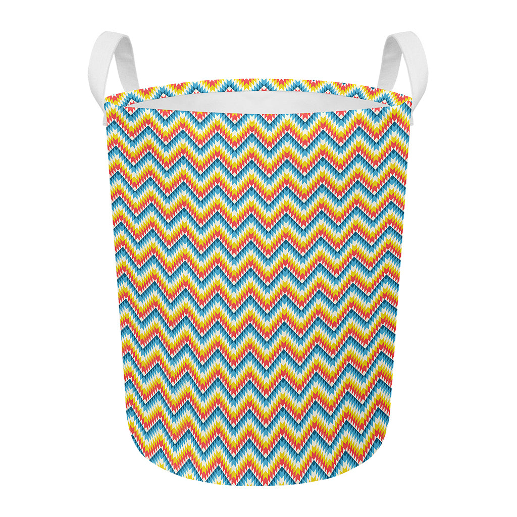 Geometric Native American Pattern Print Round Laundry Basket