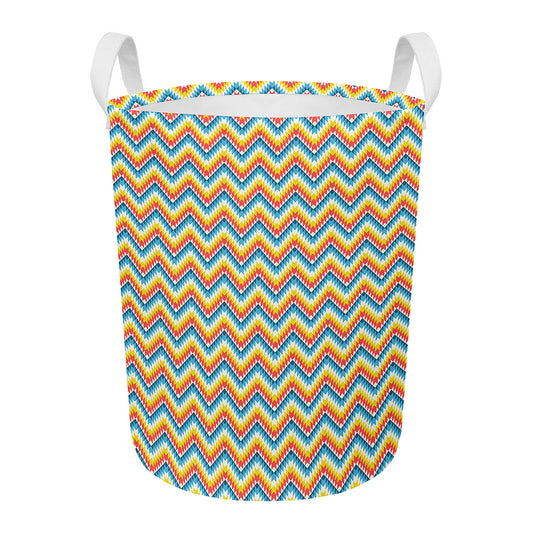 Geometric Native American Pattern Print Round Laundry Basket