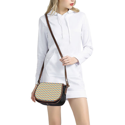 Geometric Native American Pattern Print Saddle Bag