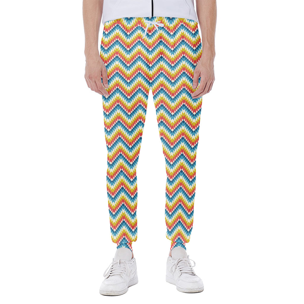 Geometric Native American Pattern Print Scuba Joggers