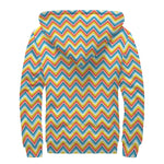 Geometric Native American Pattern Print Sherpa Lined Zip Up Hoodie