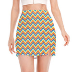 Geometric Native American Pattern Print Side Slit Mini Skirt