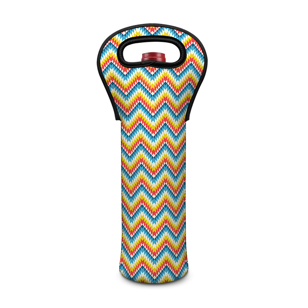 Geometric Native American Pattern Print Single Neoprene Wine Tote