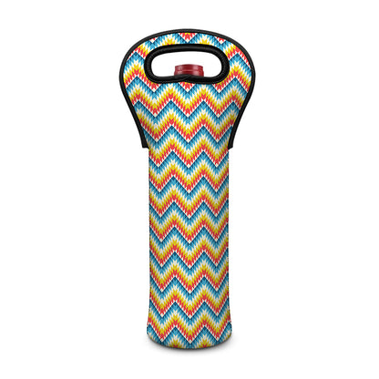 Geometric Native American Pattern Print Single Neoprene Wine Tote