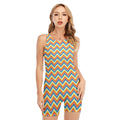 Geometric Native American Pattern Print Sleeveless One Piece Swimsuit