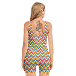 Geometric Native American Pattern Print Sleeveless One Piece Swimsuit