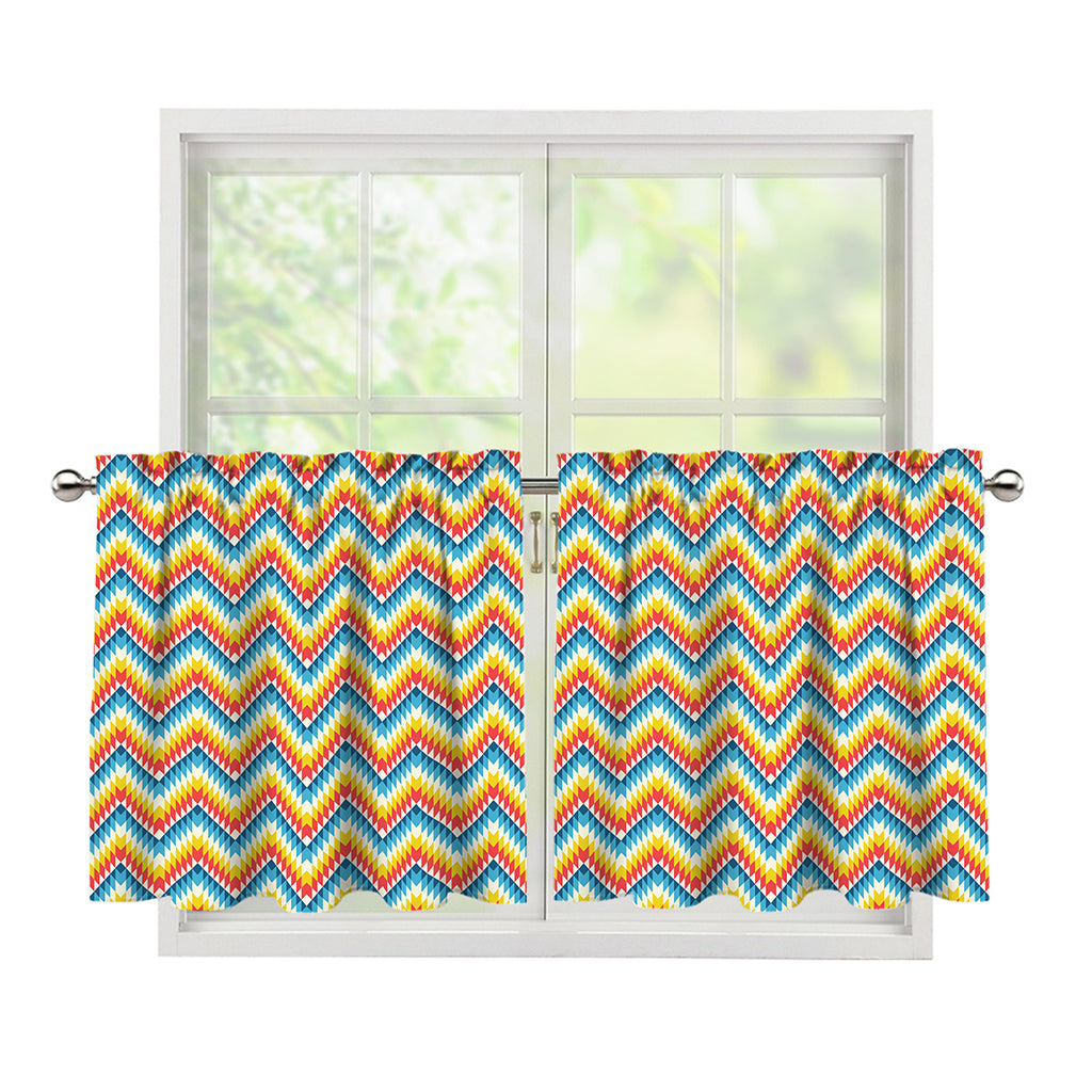 Geometric Native American Pattern Print Tier Curtains