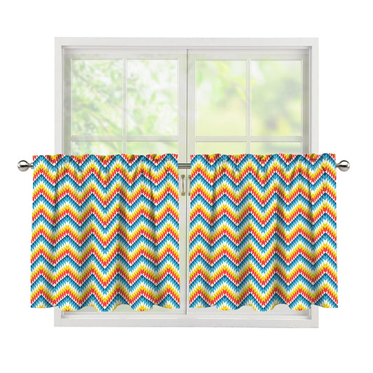 Geometric Native American Pattern Print Tier Curtains