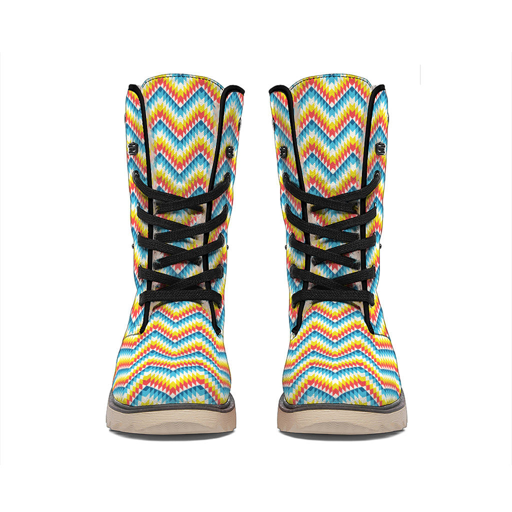 Geometric Native American Pattern Print Winter Boots