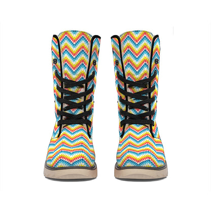 Geometric Native American Pattern Print Winter Boots