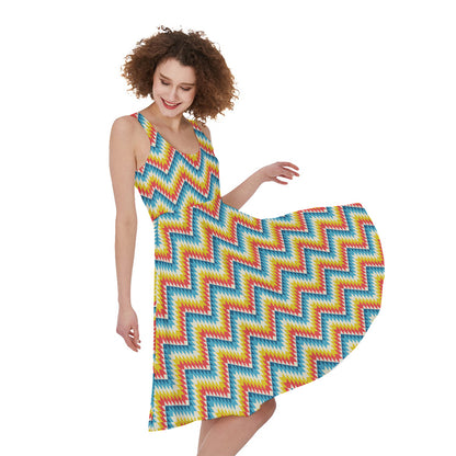 Geometric Native American Pattern Print Women's Sleeveless Dress